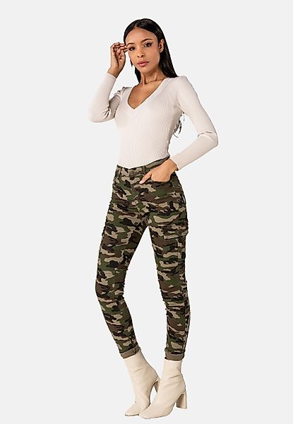 Nina Carter Stoffhose Denim Cargo Pants günstig online kaufen