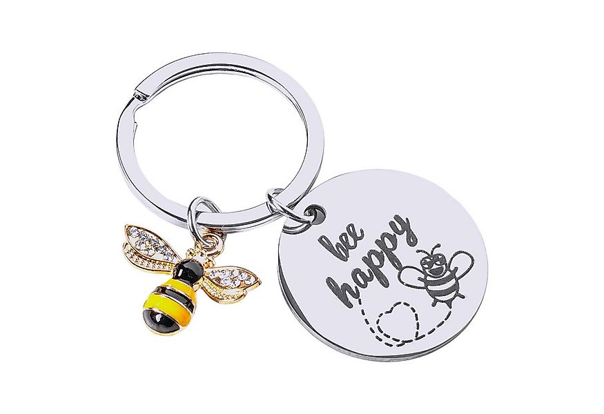 Gadget Master Schlüsselanhänger Bee Happy Schlüsselanhänger Bienen Glücksbr günstig online kaufen