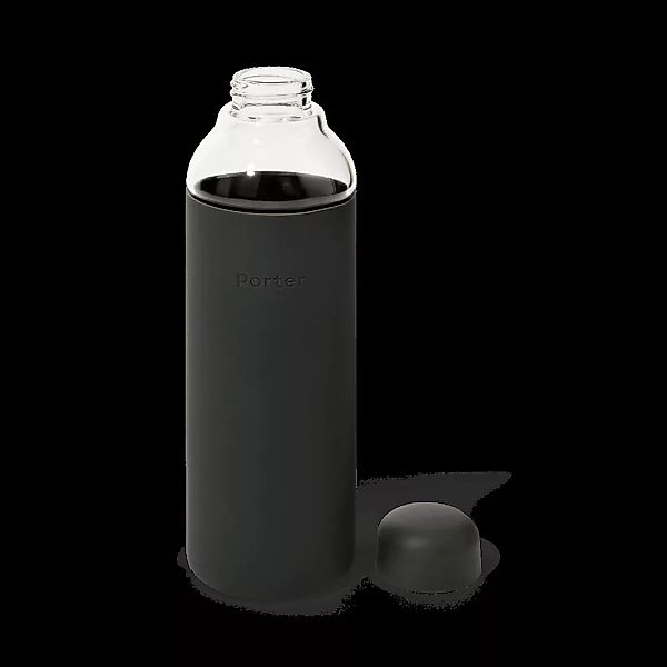 W&P Porter Trinkflasche, Glas und Silikon in Anthrazit - MADE.com günstig online kaufen