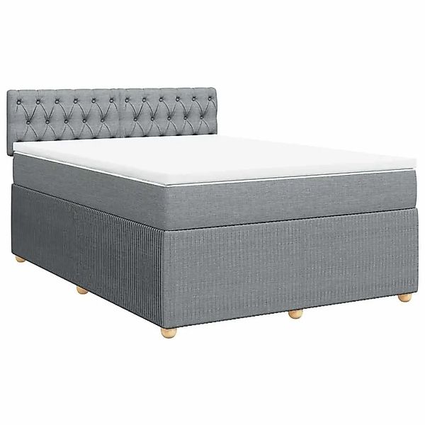 vidaXL Boxspringbett mit Matratze Hellgrau 140x190 cm Stoff 3289758 günstig online kaufen