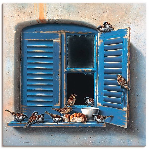 Artland Wandbild »Vogelbesuch II«, Fenster & Türen, (1 St.), als Leinwandbi günstig online kaufen