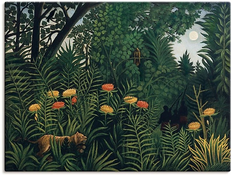 Artland Wandbild »Urwald mit Tiger und Jägern. Um 1907.«, Wald, (1 St.), al günstig online kaufen