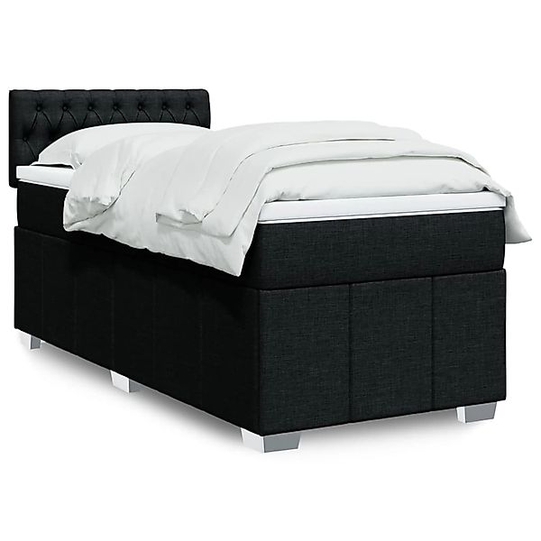 vidaXL Boxspringbett mit Matratze Schwarz 90x190 cm Stoff 3289232 günstig online kaufen