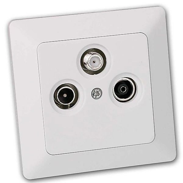 ChiliTec MILOS Antennendose TVRadioSAT Weiß Matt mit Rahmen günstig online kaufen