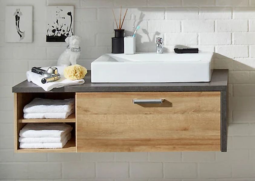 welltime Waschtisch »Bilbao« Waschtisch mit Metallgriff, 2 Fächern und Mine günstig online kaufen