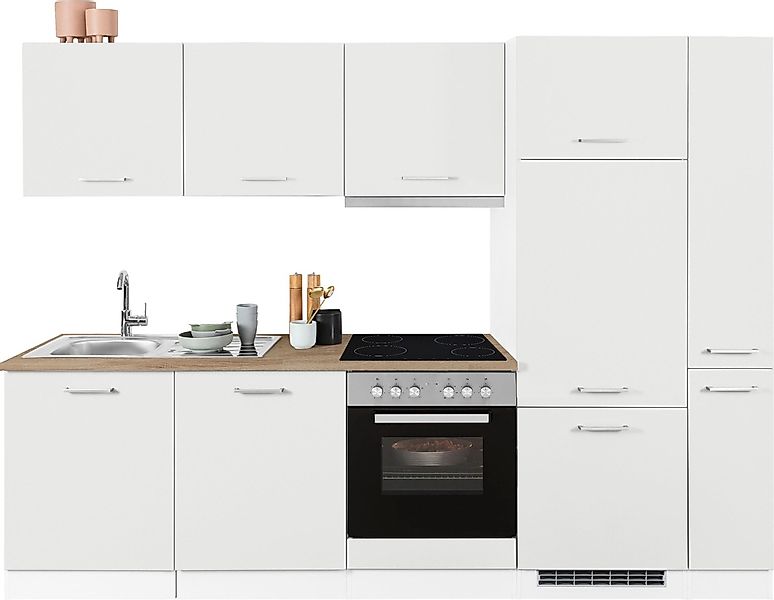 KOCHSTATION Küchenzeile »KS-Visby«, mit E-Geräten, Breite 270 cm inkl. Kühl günstig online kaufen