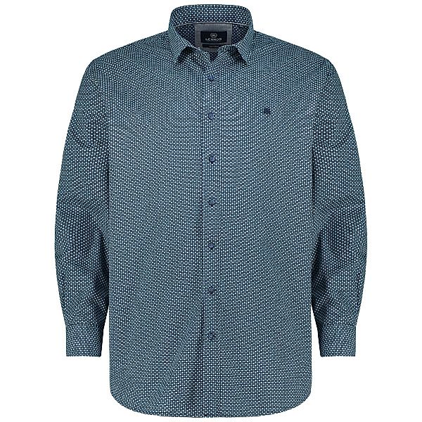 Lerros Freizeithemd mit Allover-Muster Farbe türkis Größe: 3XL günstig online kaufen
