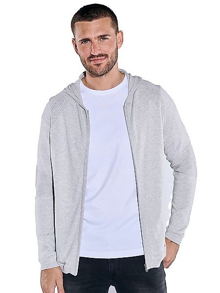 emilio adani Cardigan Herren Cardigan mit Kapuze, Silbergrau günstig online kaufen