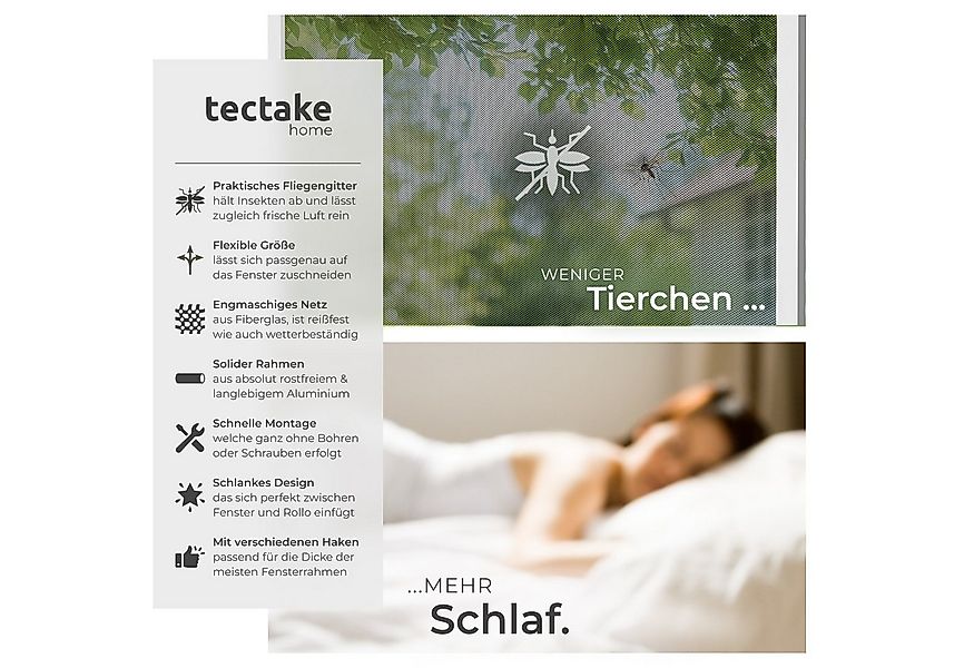 tectake Insektenschutz-Fensterrahmen Fliegengitter, für Fenster günstig online kaufen
