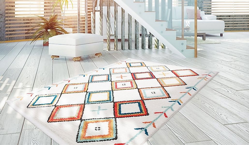 Kayoom Teppich »Agadir 210«, rechteckig, 23 mm Höhe, trendiger Ethno-Style, günstig online kaufen