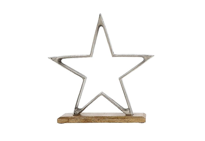 Spetebo Dekoobjekt Aluminium Stern Aufsteller silber mit Fuß - 32 cm (Packu günstig online kaufen