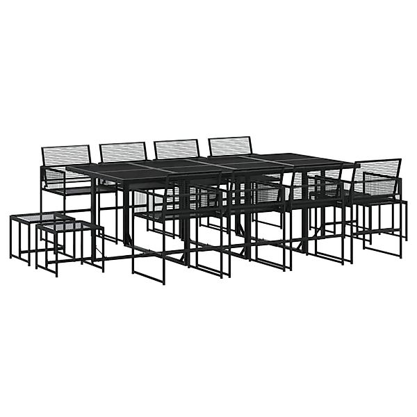 vidaXL 13-Tlg Garten-Essgruppe Schwarz Poly Rattan 3295055 günstig online kaufen