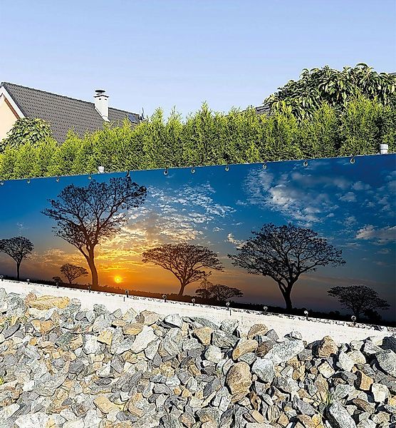 MyMaxxi Sichtschutzzaunmatten Zaunbanner Dämmerung am See günstig online kaufen