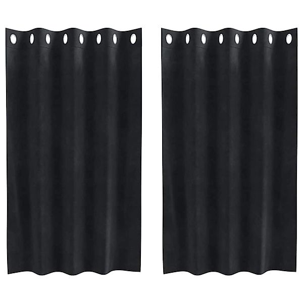 vidaXL Vorhänge 2 Stk Schwarz 140 x 140 cm Samt 4107163 günstig online kaufen