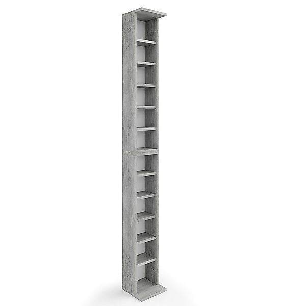 Vicco CD-Regal, Beton/Beton, 21 x 183.6 günstig online kaufen