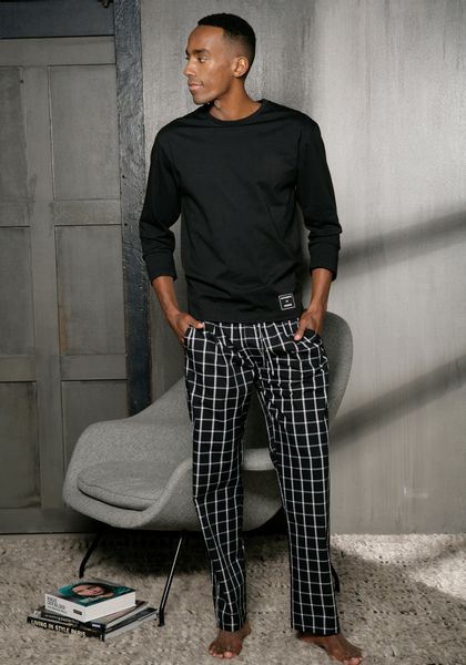 AUTHENTIC LE JOGGER Pyjama 1 Stück, 2 Stk. tlg., Schlafanzug mit karierter günstig online kaufen