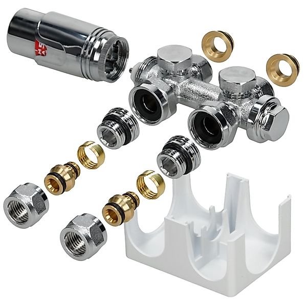 LuxeBath Ventil-Armaturen Set Multiblock Weiß Universal Eck Durchgangsform günstig online kaufen