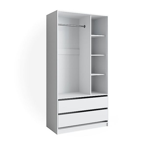 Vicco Kleiderschrank Elmo, Weiß, 100 x 200 cm mit 2 Schubladen (1-St) günstig online kaufen