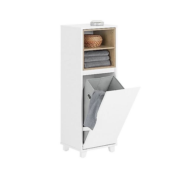 SoBuy Wäscheschrank mit Ausklappbarem Wäschesammler mit 2 Fächern BZR146-DG günstig online kaufen