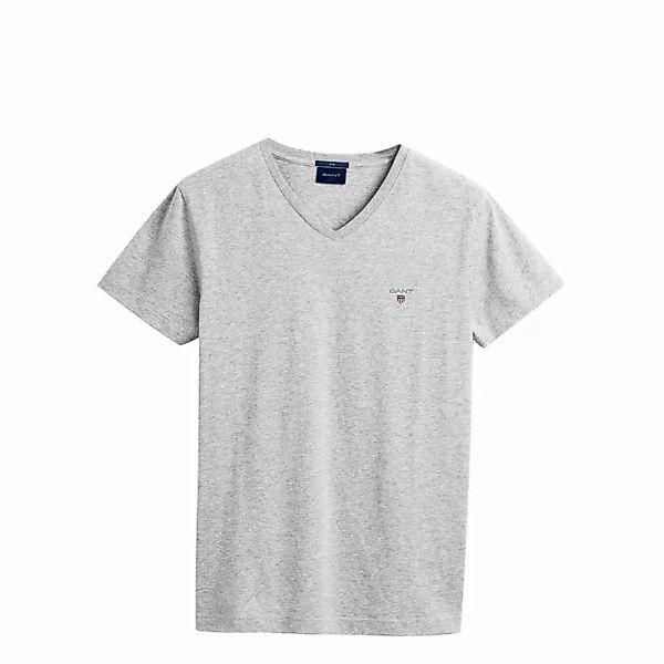 GANT Herren T-Shirt - Original Slim V-Neck T-Shirt, Baumwolle, kurzarm Hell günstig online kaufen