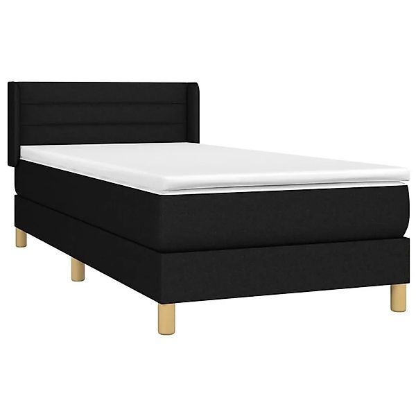 vidaXL Boxspringbett mit Matratze Schwarz 90x190 cm Stoff 3130315 günstig online kaufen