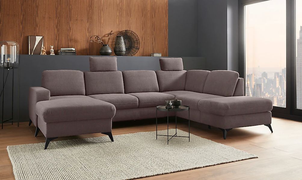 Home affaire Wohnlandschaft "Lolland U-Form" Wahlweise mit Bettfunktion und günstig online kaufen