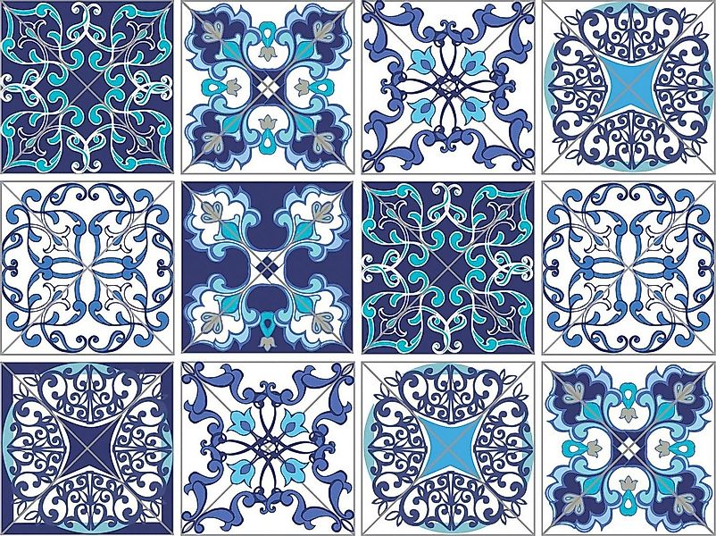 queence Fliesenaufkleber Muster (12 St), Stickerfliesen, selbstklebend, Sti günstig online kaufen