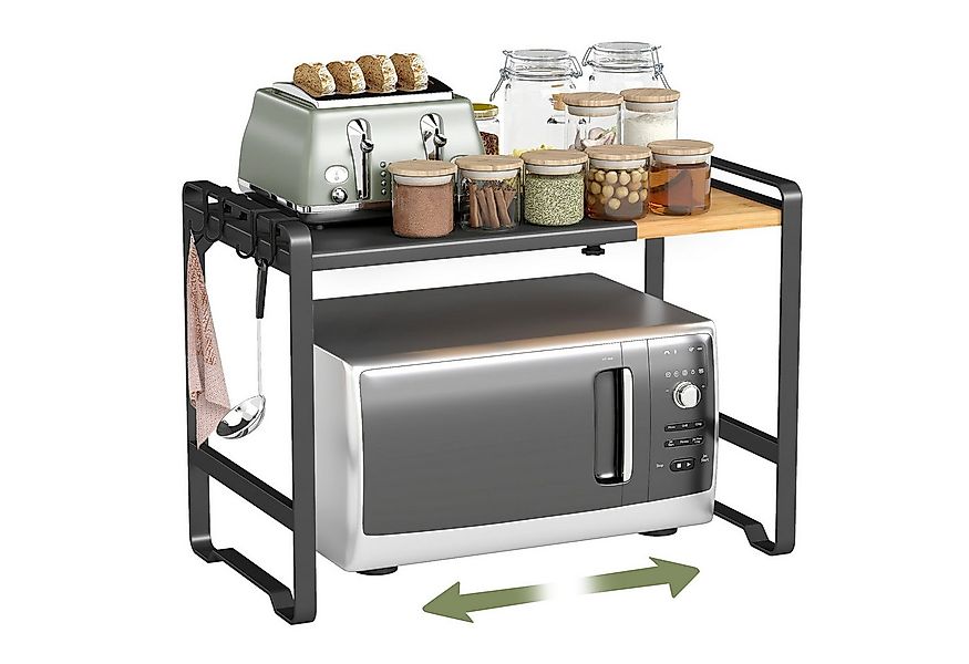 SONGMICS Gewürzregal Erweiterbares Mikrowellen-Regal, Mikrowellenständer, 4 günstig online kaufen