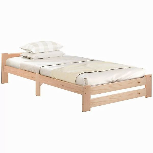 OKWISH Massivholzbett Natur Bett, Futonbett, Massivholzbett Einzelbett Kind günstig online kaufen