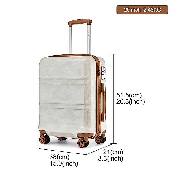 KONO Hartschalen-Trolley mit TSA-Schloss - Reisekoffer günstig online kaufen