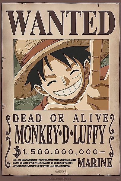 GB eye Poster One Piece Poster Wanted Monkey D. Luffy 2 61 x 91,5 cm günstig online kaufen