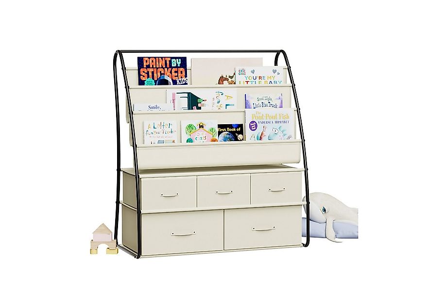 radelldar Kinderregal Kinder Bücherregal, Metall mit 5 Schubladen, 80x38x90 günstig online kaufen