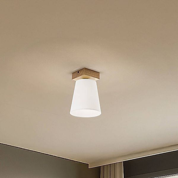 Envostar Risco Deckenlampe 1-flg. Stoffschirm weiß günstig online kaufen