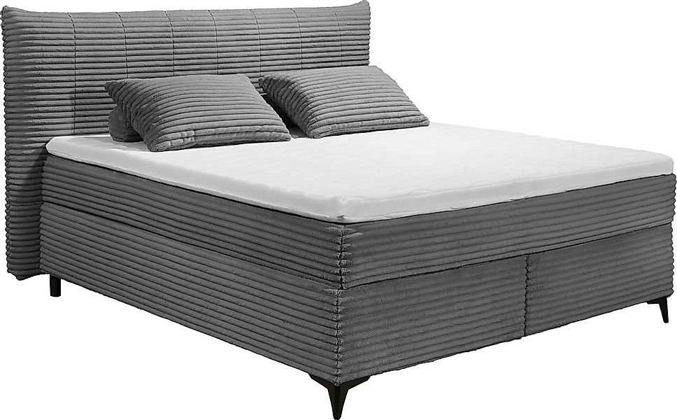 ED EXCITING DESIGN Boxspringbett »Seattle«, harte Seite mit Kokosmatte, wei günstig online kaufen