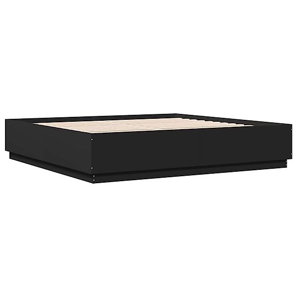 vidaXL Bettgestell mit LED Schwarz 180x200 cm Holzwerkstoff 3209591 günstig online kaufen