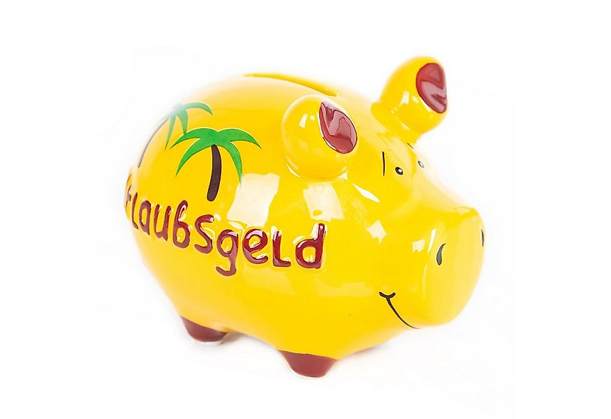 Logbuch-Verlag Dekofigur Sparschwein Urlaubsgeld gelb Urlaub Palmen Geschen günstig online kaufen