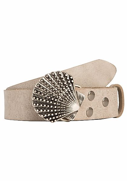 Rettungsring Gürtel Ledergürtel mit austauschbarer Schließe "Muschel Nieten günstig online kaufen