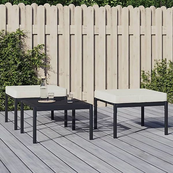 Vidaxl Gartenhocker Mit Sandfarbigen Kissen 2 Stk. 60x60x35 Cm Stahl günstig online kaufen