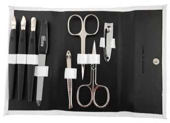 EloModa Maniküre-Etui Nagelpflege Set 8-tlg. Echtleder günstig online kaufen