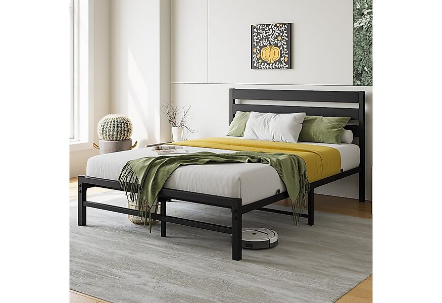 HAUSS SPOLE Metallbett mit MDF-Kopfteil, Lattenrost, modernes Design, 140 x günstig online kaufen