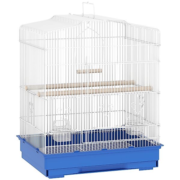 PawHut Vogelkäfig, Stahlvogelkäfig mit Türen, 2 Futternäpfe, 2 Sitzstangen, günstig online kaufen