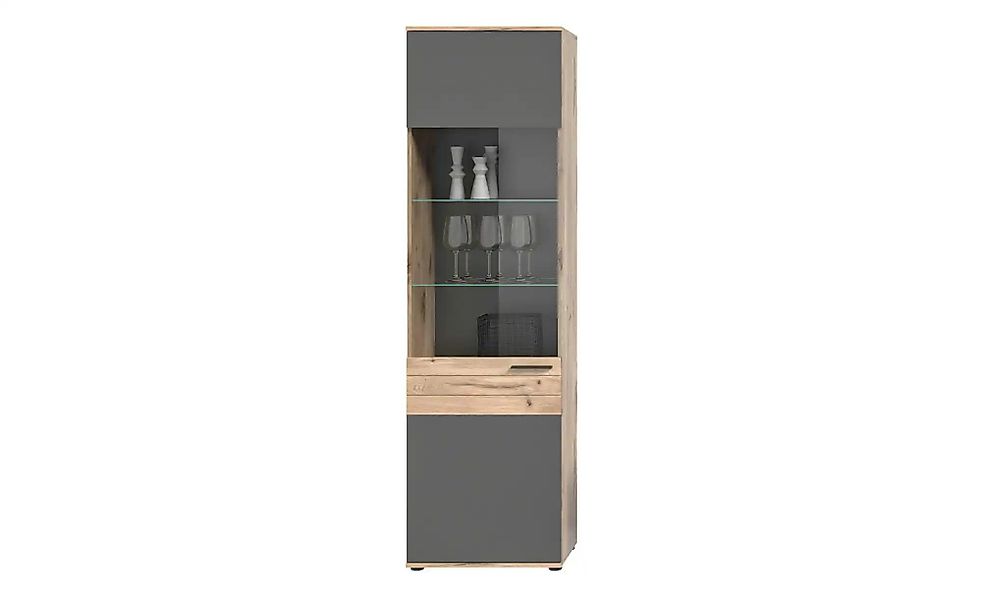 Vitrine  Monsano ¦ grau ¦ Maße (cm): B: 57 H: 200 Schränke > Vitrinen - Höf günstig online kaufen