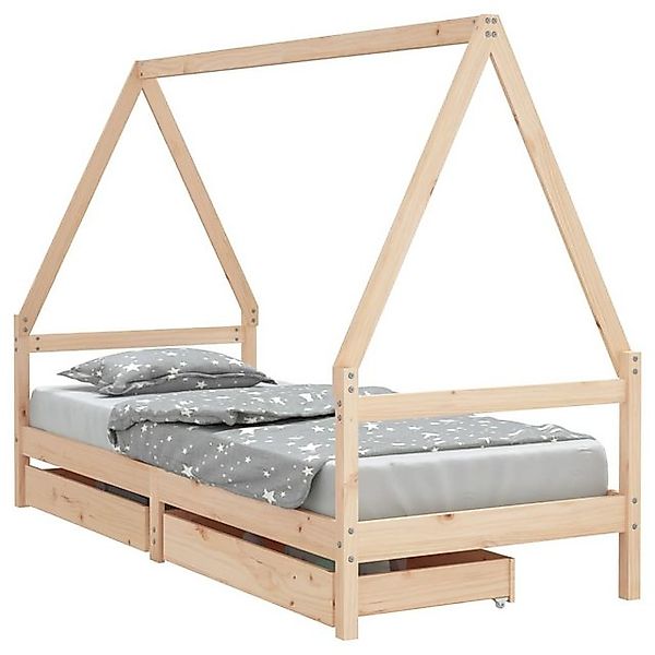 vidaXL Kinderbett, Jugendbett mit Schubladen 80x200 cm Massivholz Kiefer günstig online kaufen