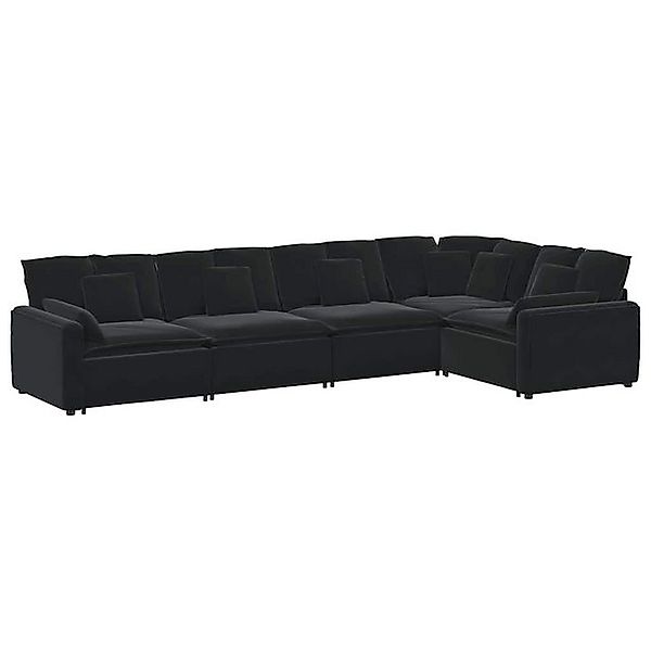 vidaXL Sofa Modulares Sofa mit Kissen Samt Schwarz günstig online kaufen