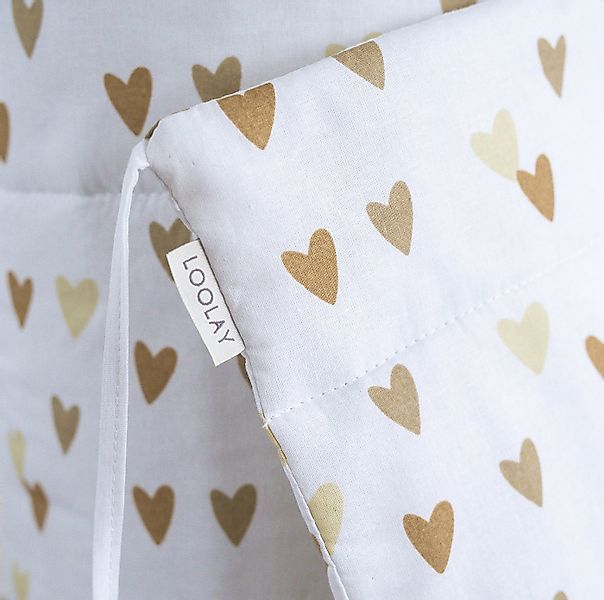 Loolay Bettnestchen HERZCHEN Beige Braun Baumwolle Atmungsaktives Babybett günstig online kaufen
