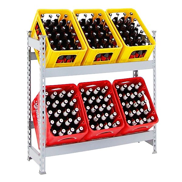 PROREGAL® Flaschenregal Getränkekistenregal CAMEL 100x100x30cm Grau, günstig online kaufen