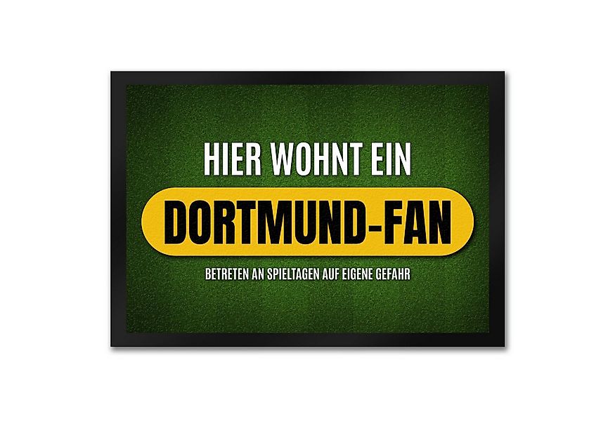 speecheese Fußmatte Hier wohnt ein Dortmund Fan Fußmatte mit Rasen Motiv Fu günstig online kaufen