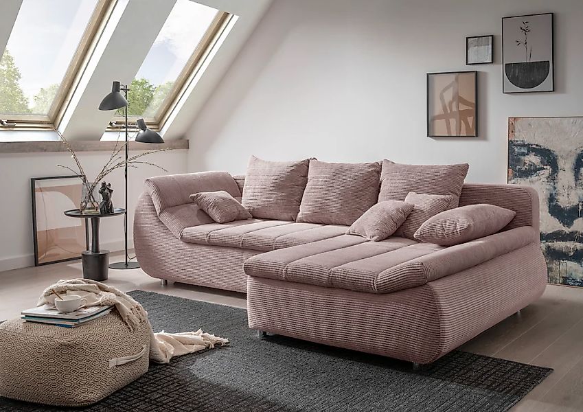 INOSIGN Ecksofa "Imola, bequem, aktuelle Steppung im Sitz, L-Form, Breite 2 günstig online kaufen