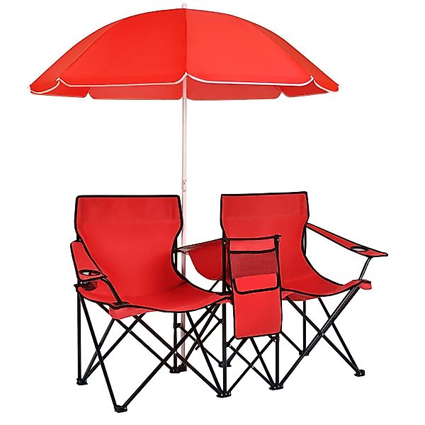 KOMFOTTEU Campingstuhl Klappstuhl, aus Oxford-Stoff,mit Sonnenschirm günstig online kaufen