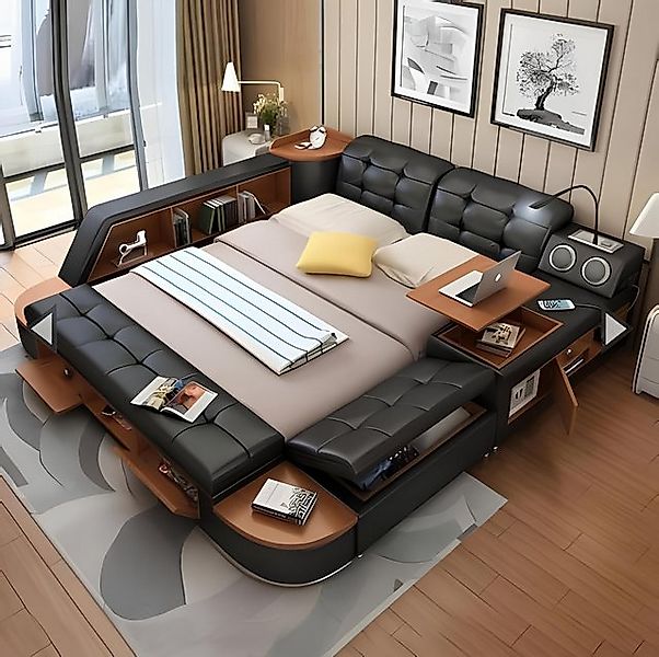 JVmoebel Bett Multifunktion Betten Bett All in One Funktionsbett Sofa Doppe günstig online kaufen